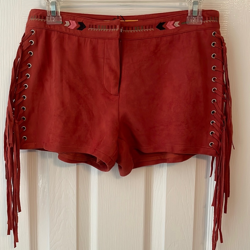 Suede Fringe Shorts